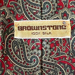 Brownstone's 100% Italian Silk Men's Paisley Tie 3.5" x 56"